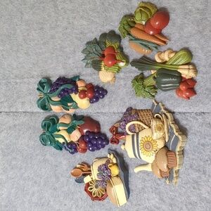 Vintage Home Interiors Lot Of 7 Plastic Kitchen Wall Plaques